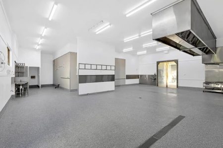 New commercial kitchen fit out with grey epoxy flooring