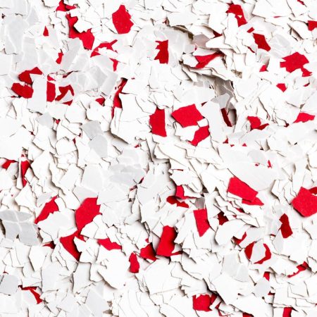 Snow with Lipstick Red epoxy flake colour